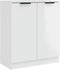 vidaXL - Dressoir - 60x30x70 - cm - bewerkt - hout - hoogglans - wit