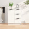 vidaXL - Dressoir - 60x30x70 - cm - bewerkt - hout - hoogglans - wit