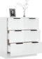 vidaXL - Dressoir - 60x30x70 - cm - bewerkt - hout - hoogglans - wit