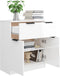 vidaXL - Dressoir - 60x30x70 - cm - bewerkt - hout - hoogglans - wit