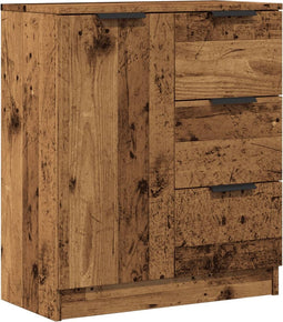 vidaXL - Dressoir - 60x30x70 - cm - bewerkt - hout - oud - houtkleurig