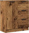 vidaXL - Dressoir - 60x30x70 - cm - bewerkt - hout - oud - houtkleurig