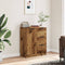 vidaXL - Dressoir - 60x30x70 - cm - bewerkt - hout - oud - houtkleurig
