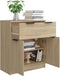 vidaXL - Dressoir - 60x30x70 - cm - bewerkt - hout - sonoma - eikenkleurig