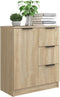 vidaXL - Dressoir - 60x30x70 - cm - bewerkt - hout - sonoma - eikenkleurig