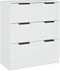 vidaXL - Dressoir - 60x30x70 - cm - bewerkt - hout - wit