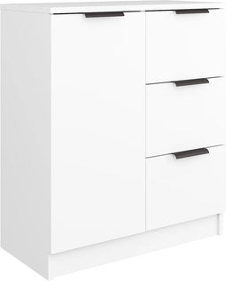 vidaXL - Dressoir - 60x30x70 - cm - bewerkt - hout - wit