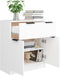 vidaXL - Dressoir - 60x30x70 - cm - bewerkt - hout - wit