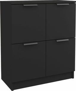 vidaXL - Dressoir - 60x30x70 - cm - bewerkt - hout - zwart
