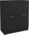 vidaXL - Dressoir - 60x30x70 - cm - bewerkt - hout - zwart