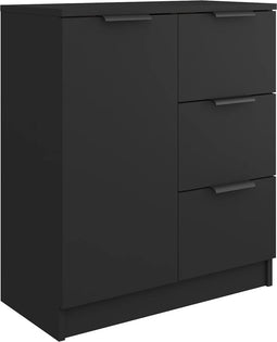 vidaXL - Dressoir - 60x30x70 - cm - bewerkt - hout - zwart
