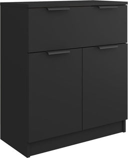 vidaXL - Dressoir - 60x30x70 - cm - bewerkt - hout - zwart