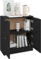 vidaXL - Dressoir - 60x30x70 - cm - bewerkt - hout - zwart