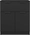 vidaXL - Dressoir - 60x30x70 - cm - bewerkt - hout - zwart