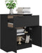 vidaXL - Dressoir - 60x30x70 - cm - bewerkt - hout - zwart