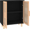 vidaXL - Dressoir - 60x30x70 - cm - massief - grenen - hout - en - rattan - zwart