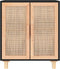 vidaXL - Dressoir - 60x30x70 - cm - massief - grenen - hout - en - rattan - zwart