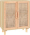 vidaXL - Dressoir - 60x30x70 - cm - massief - grenenhout - en - rattan - bruin