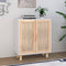 vidaXL - Dressoir - 60x30x70 - cm - massief - grenenhout - en - rattan - wit