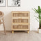 vidaXL - Dressoir - 60x30x70 - cm - massief - grenenhout - en - rattan - bruin