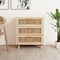 vidaXL - Dressoir - 60x30x70 - cm - massief - grenenhout - en - rattan - wit