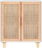 vidaXL - Dressoir - 60x30x70 - cm - massief - grenenhout - en - rattan - wit