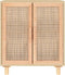 vidaXL - Dressoir - 60x30x70 - cm - massief - grenenhout - en - rattan - bruin