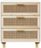 vidaXL - Dressoir - 60x30x70 - cm - massief - grenenhout - en - rattan - wit