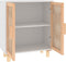 vidaXL - Dressoir - 60x30x70 - cm - massief - grenenhout - en - rattan - wit