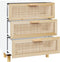 vidaXL - Dressoir - 60x30x70 - cm - massief - grenenhout - en - rattan - wit