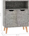 vidaXL - Dressoir - 60x30x72 - cm - bewerkt - hout - betongrijs