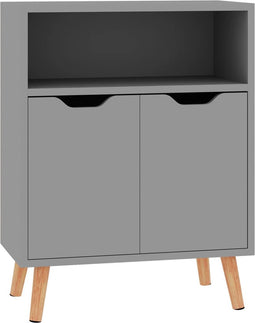 vidaXL - Dressoir - 60x30x72 - cm - bewerkt - hout - grijs