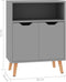 vidaXL - Dressoir - 60x30x72 - cm - bewerkt - hout - grijs