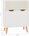 vidaXL - Dressoir - 60x30x72 - cm - bewerkt - hout - hoogglans - wit