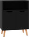 vidaXL - Dressoir - 60x30x72 - cm - bewerkt - hout - hoogglans - zwart