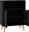 vidaXL - Dressoir - 60x30x72 - cm - bewerkt - hout - hoogglans - zwart