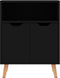 vidaXL - Dressoir - 60x30x72 - cm - bewerkt - hout - hoogglans - zwart