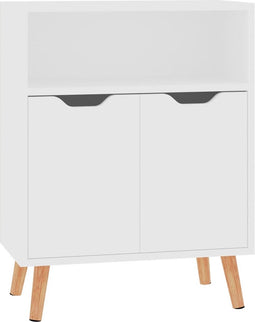 vidaXL - Dressoir - 60x30x72 - cm - bewerkt - hout - wit
