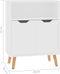 vidaXL - Dressoir - 60x30x72 - cm - bewerkt - hout - wit
