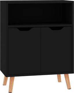 vidaXL - Dressoir - 60x30x72 - cm - bewerkt - hout - zwart