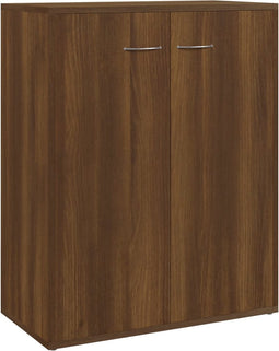 vidaXL - Dressoir - 60x30x75 - cm - bewerkt - hout - bruin - eikenkleur