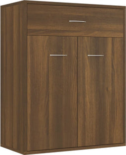 vidaXL - Dressoir - 60x30x75 - cm - bewerkt - hout - bruin - eikenkleur