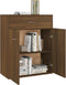 vidaXL - Dressoir - 60x30x75 - cm - bewerkt - hout - bruin - eikenkleur