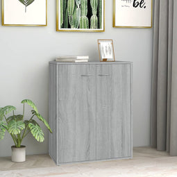 vidaXL - Dressoir - 60x30x75 - cm - bewerkt - hout - gerookt - eikenkleurig