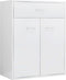 vidaXL - Dressoir - 60x30x75 - cm - bewerkt - hout - hoogglans - wit