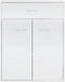 vidaXL - Dressoir - 60x30x75 - cm - bewerkt - hout - hoogglans - wit