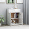 vidaXL - Dressoir - 60x30x75 - cm - bewerkt - hout - hoogglans - wit