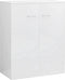 vidaXL - Dressoir - 60x30x75 - cm - bewerkt - hout - hoogglans - wit