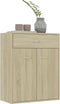 vidaXL - Dressoir - 60x30x75 - cm - bewerkt - hout - sonoma - eikenkleurig