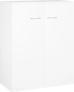 vidaXL - Dressoir - 60x30x75 - cm - bewerkt - hout - wit